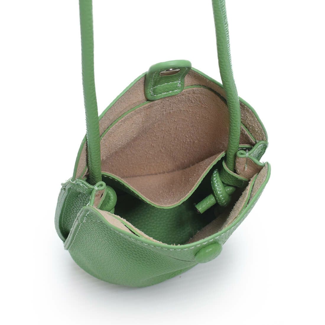 フェイクレザー丸紐ポシェット