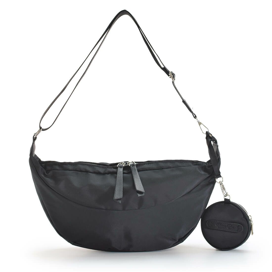 ポーチ付きナイロンショルダーバッグ