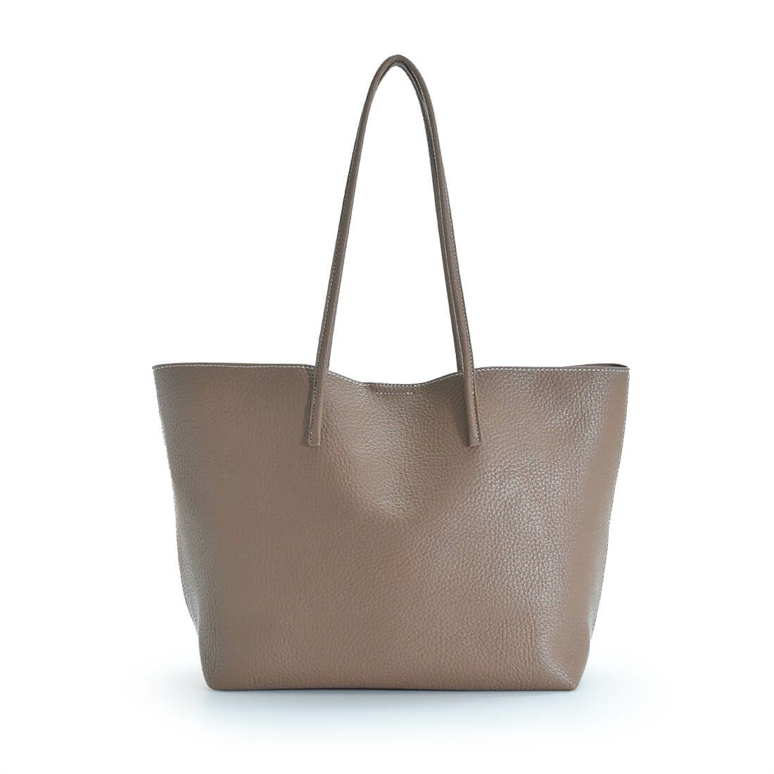 ポーチ付きフェイクレザートートバッグ