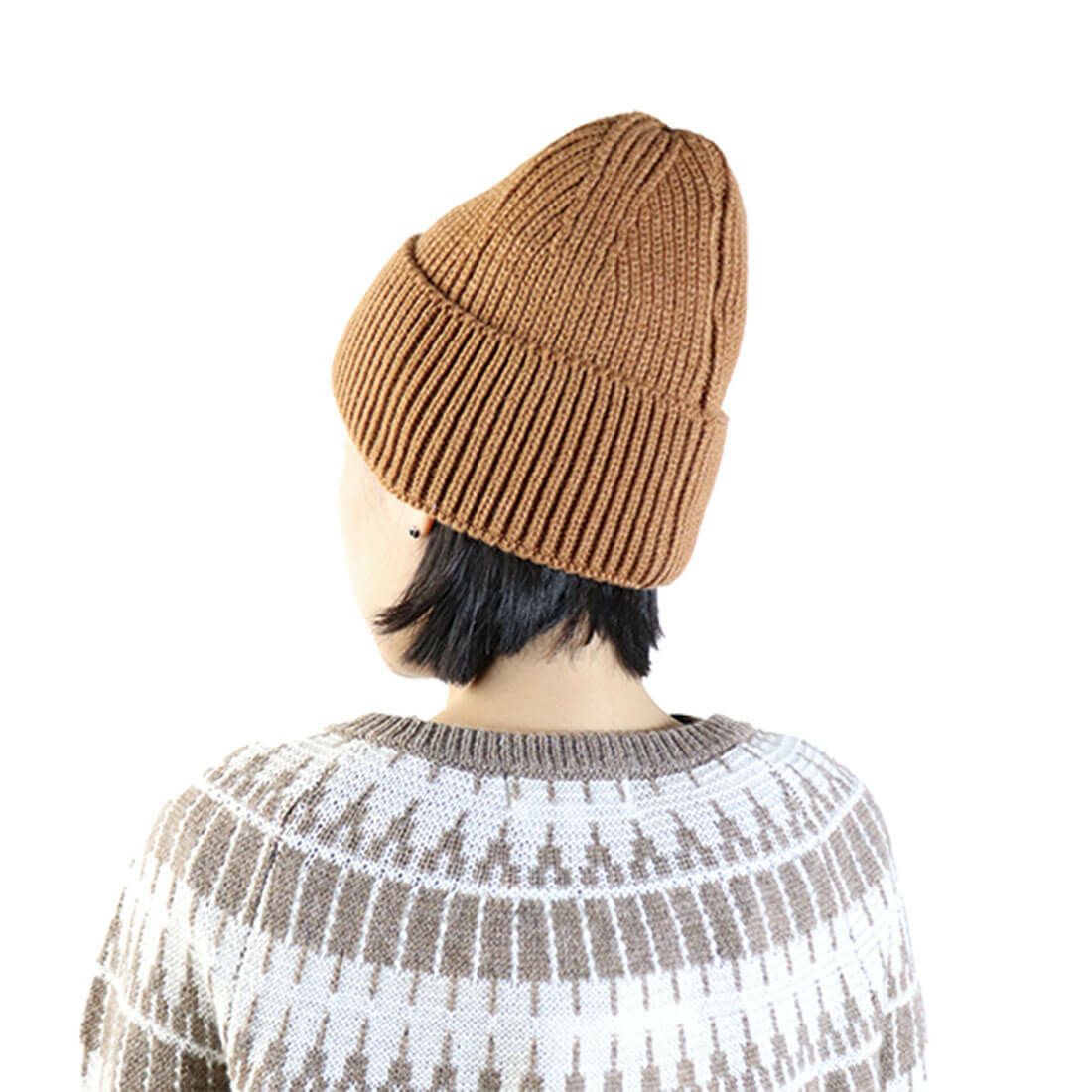 メリヤス編みニット帽