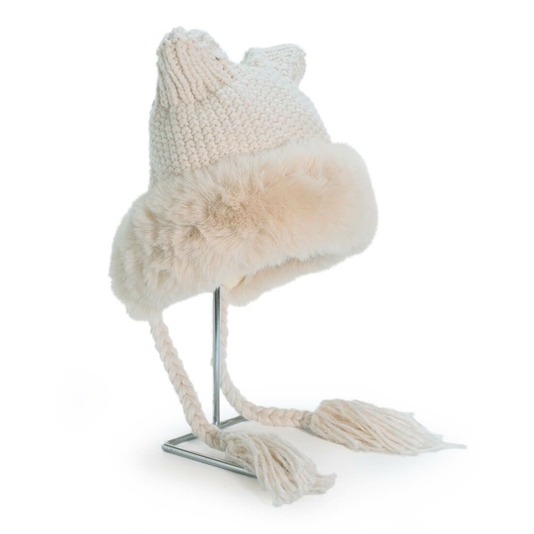 耳付きニット帽