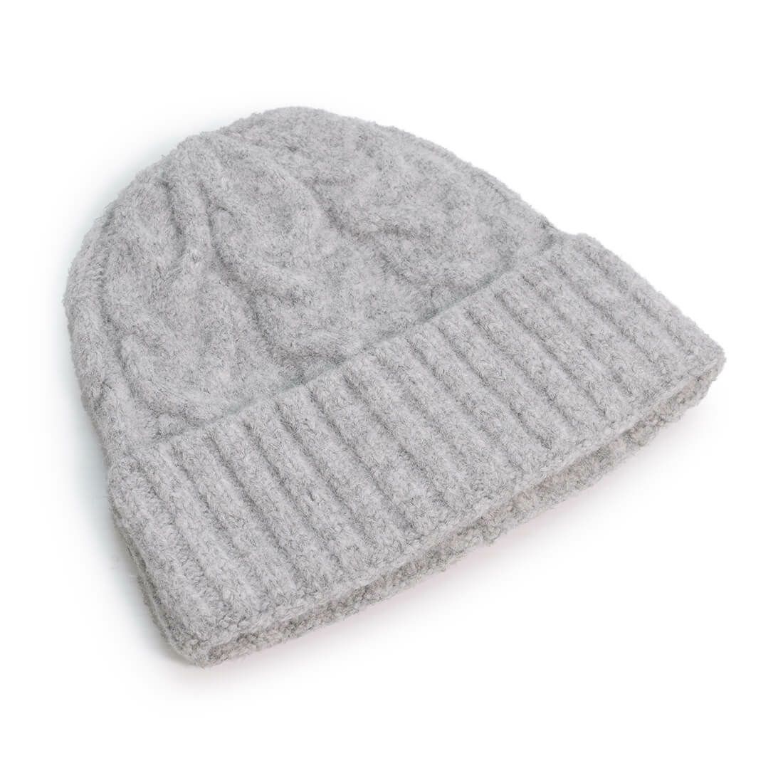 ケーブル編み混紡ニット帽