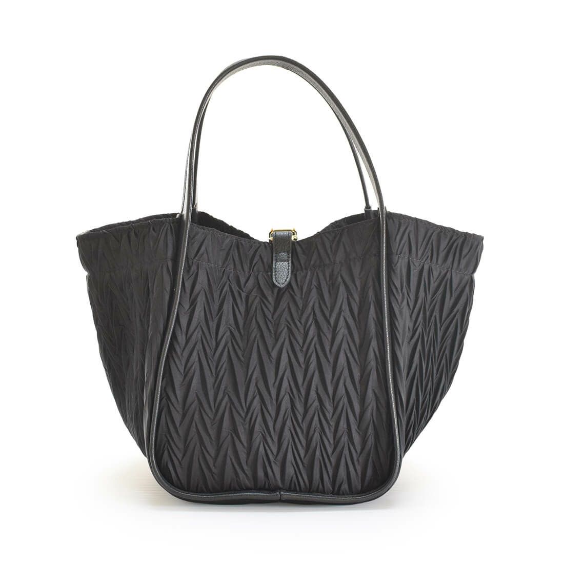 プリーツ加工ナイロン変形トートバッグ