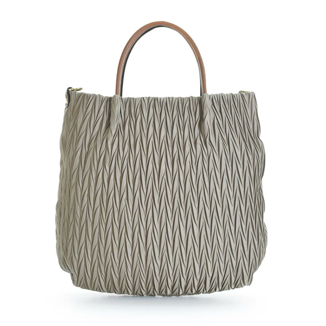 プリーツ加工ナイロン2wayトートバッグ