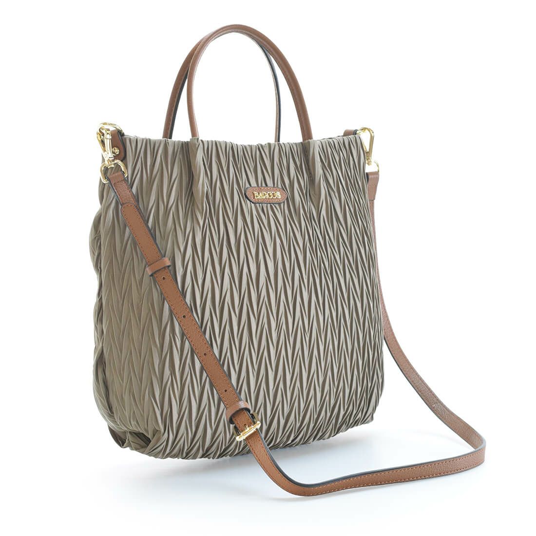 プリーツ加工ナイロン2wayトートバッグ