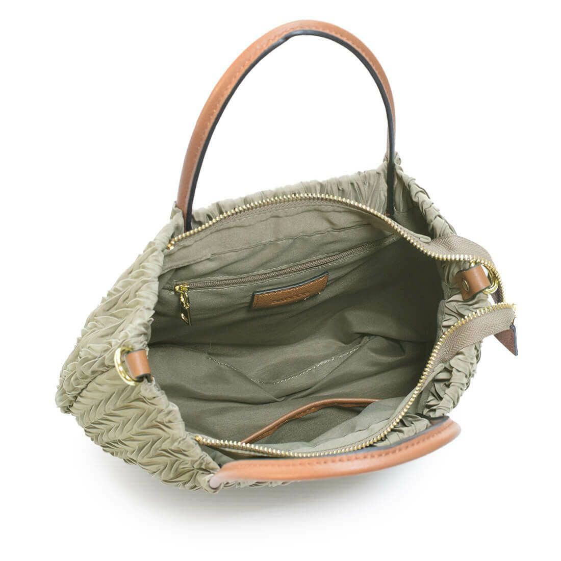 プリーツ加工ナイロン2wayトートバッグ