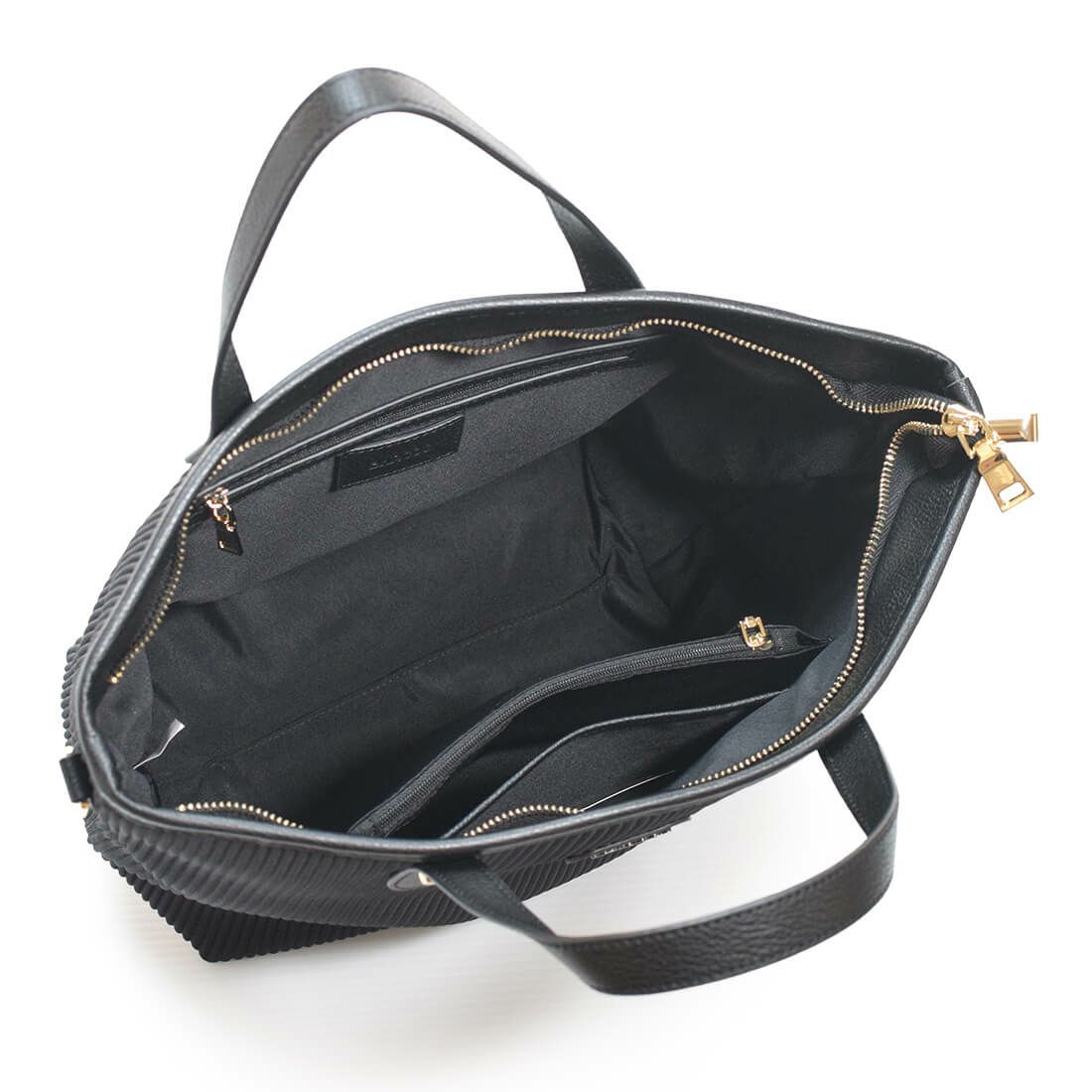 リブニット調ナイロン2wayトートバッグ