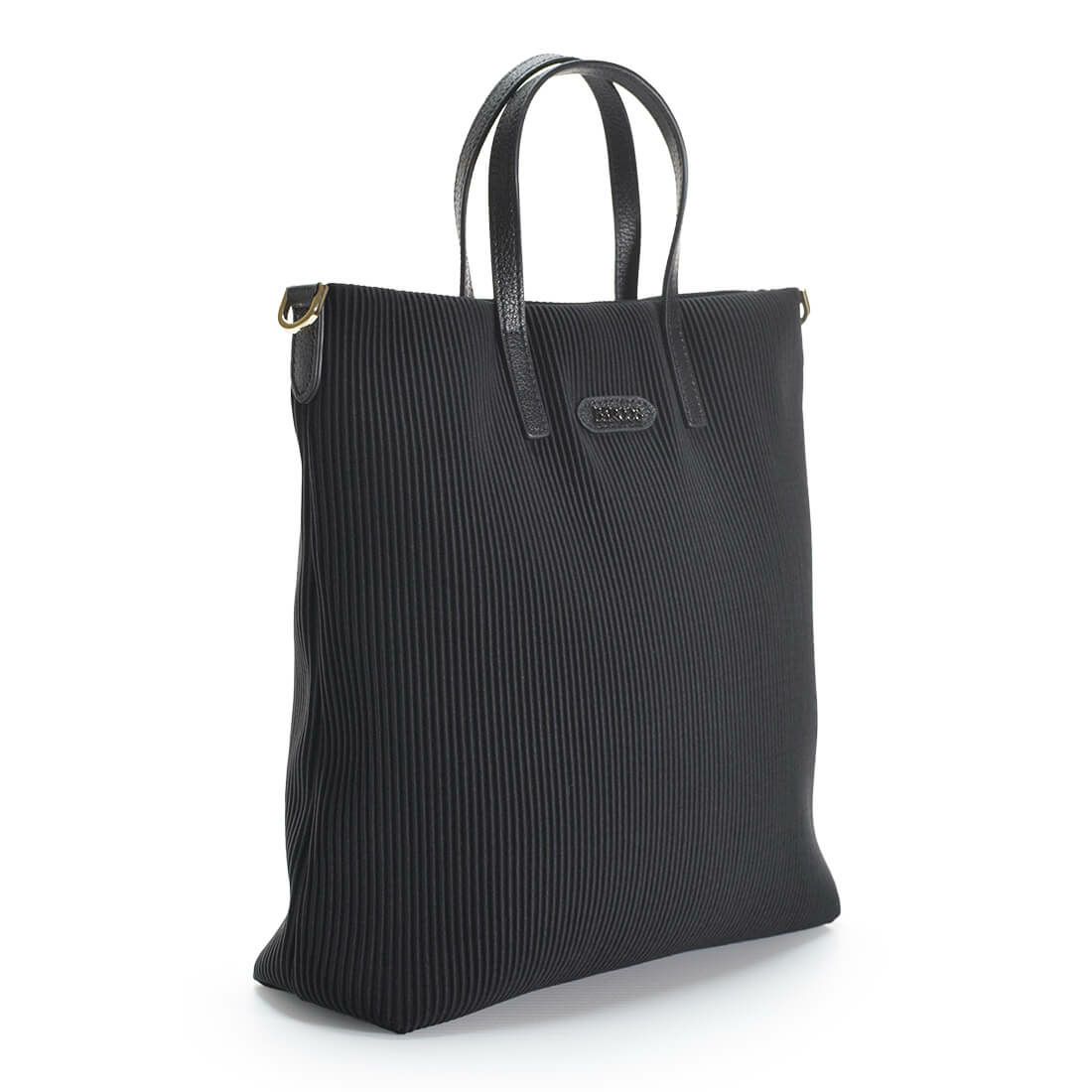 リブニット調ナイロン2way薄型トートバッグ