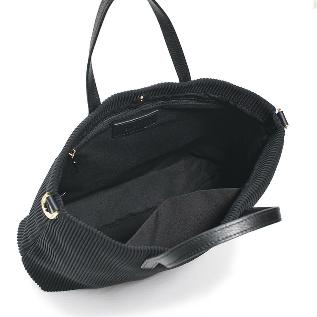 リブニット調ナイロン2way薄型トートバッグ