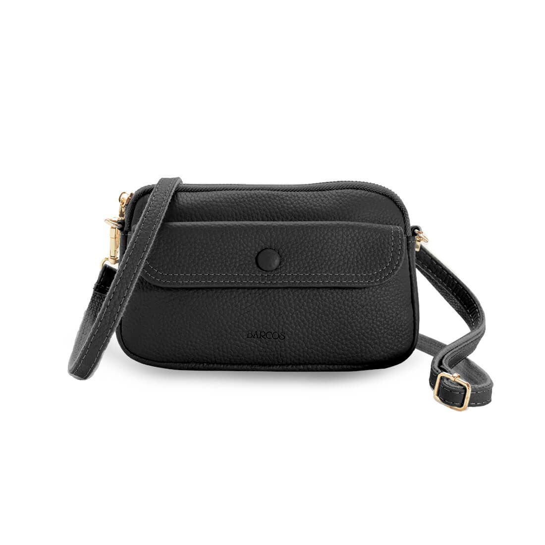 シュリンクレザー横長ポシェット