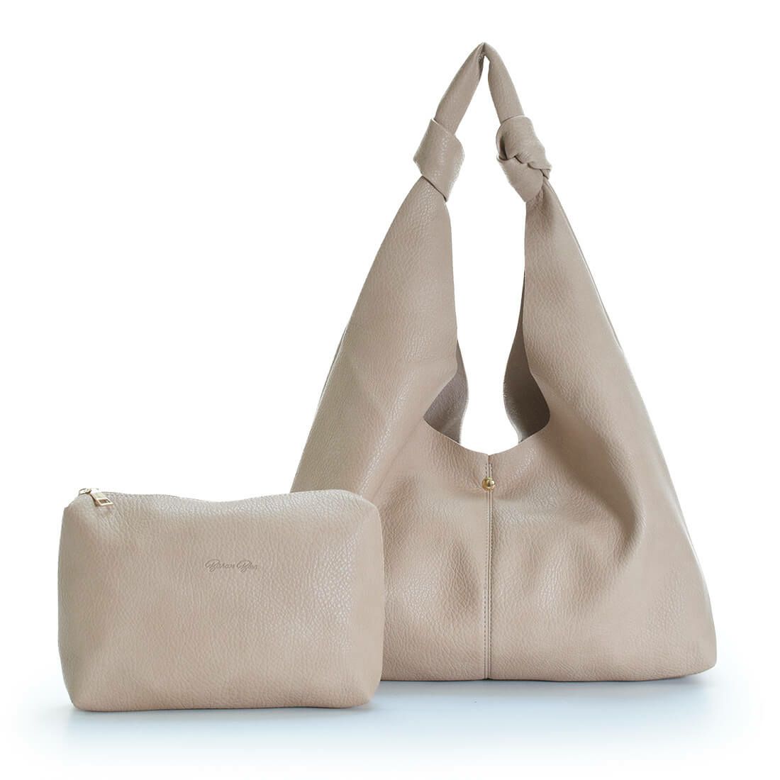 ノットモチーフフェイクレザーショルダーバッグ