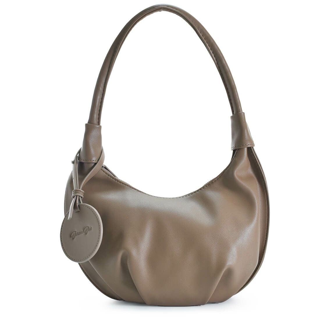 チャーム付きフェイクレザーバッグ