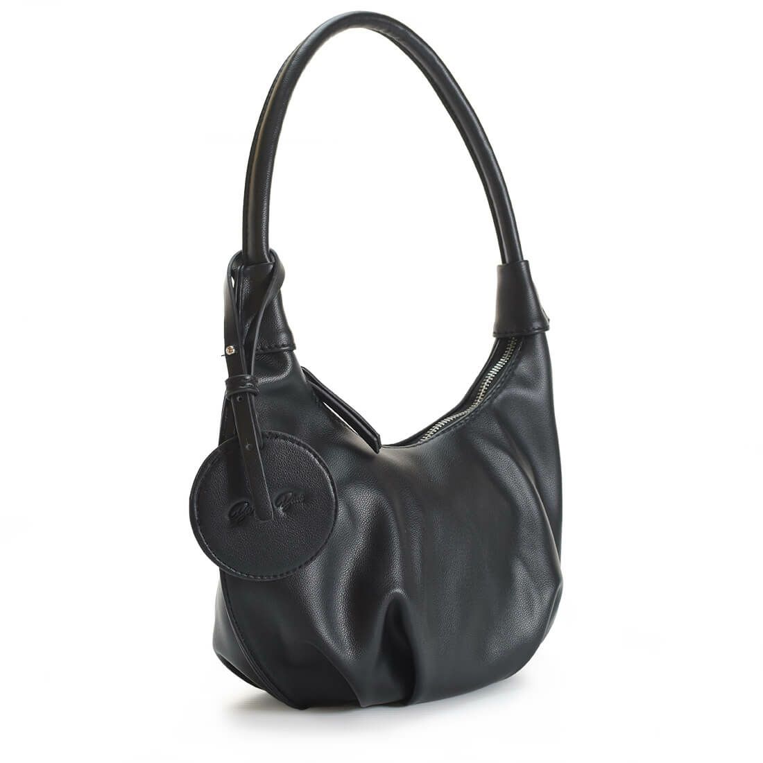 チャーム付きフェイクレザーバッグ