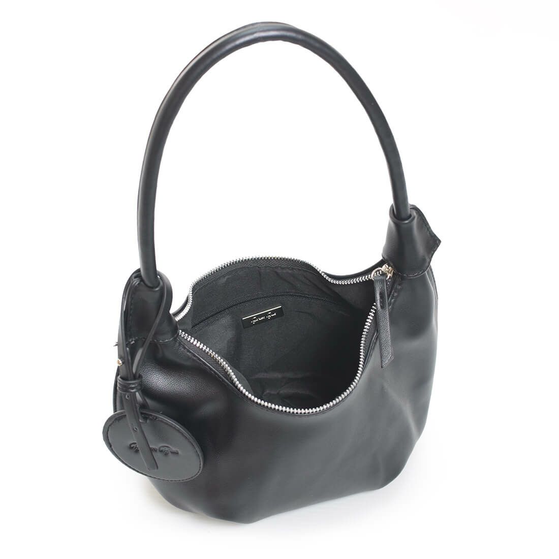 チャーム付きフェイクレザーバッグ