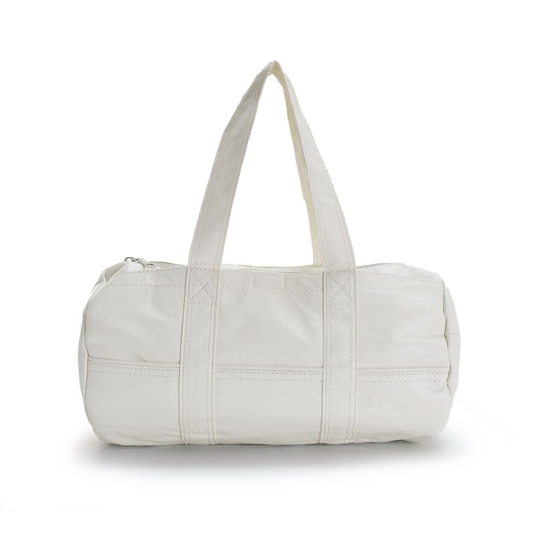 メタリックフェイクレザーハンドバッグ