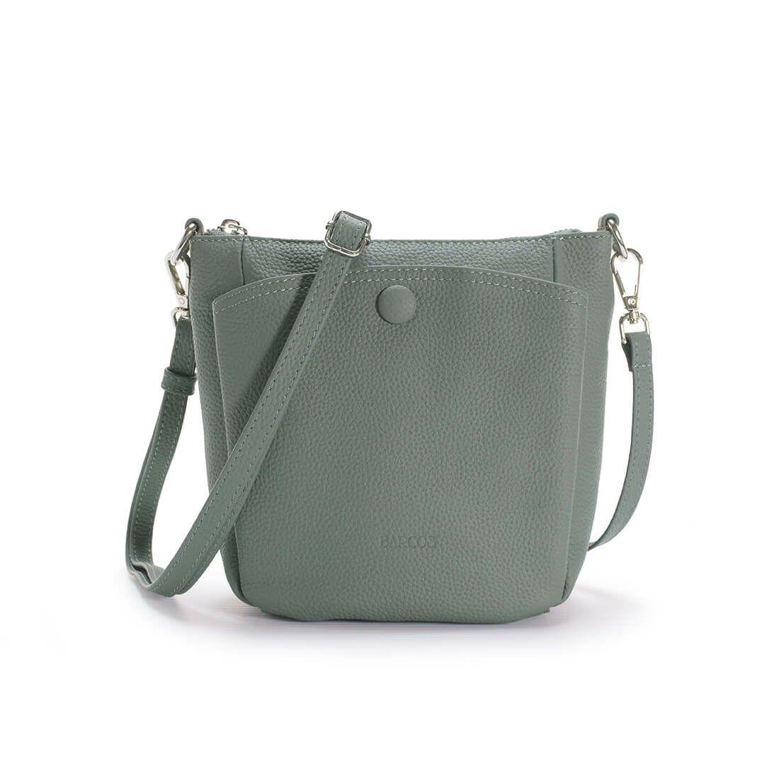 スクエア型シュリンクレザーショルダーバッグ