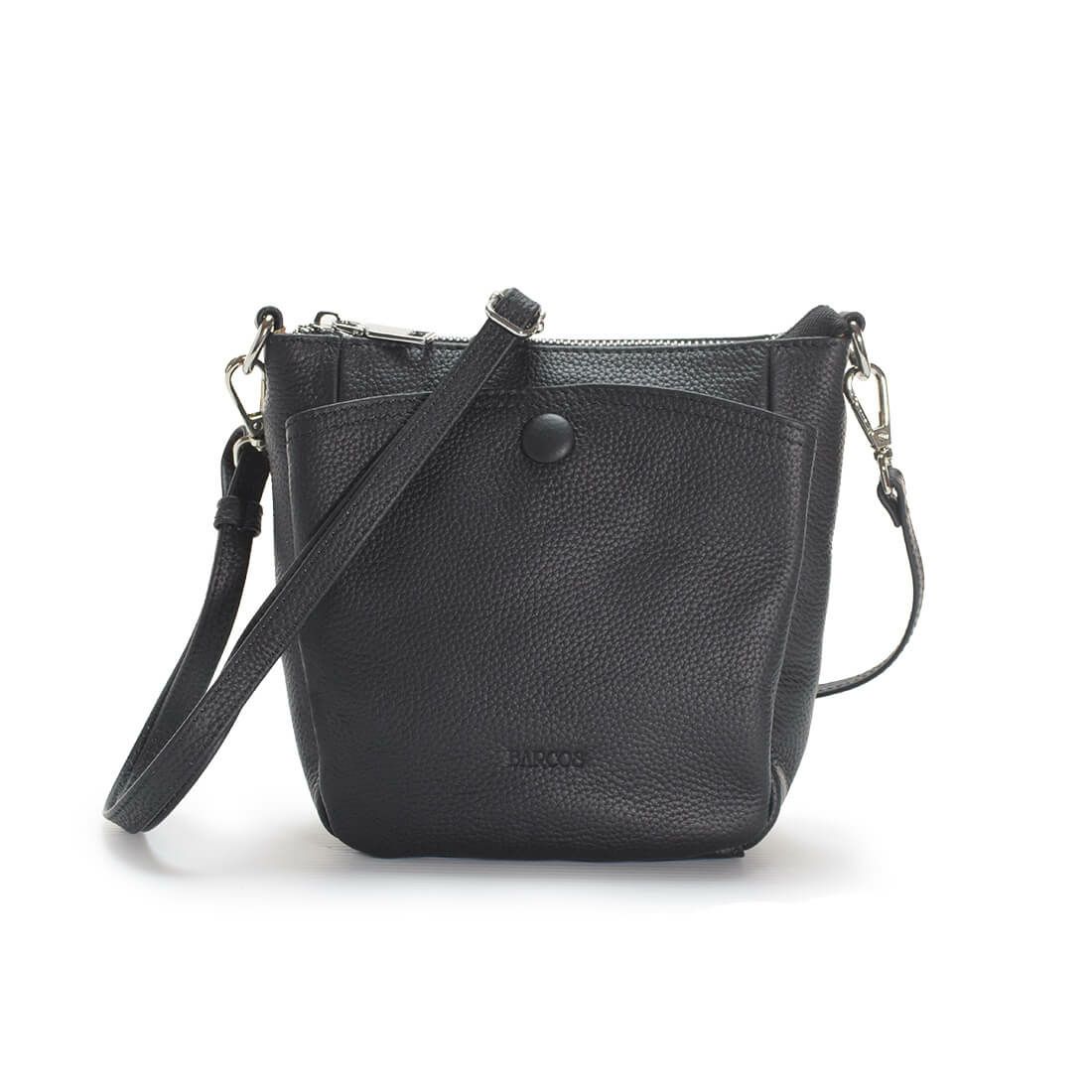 スクエア型シュリンクレザーショルダーバッグ