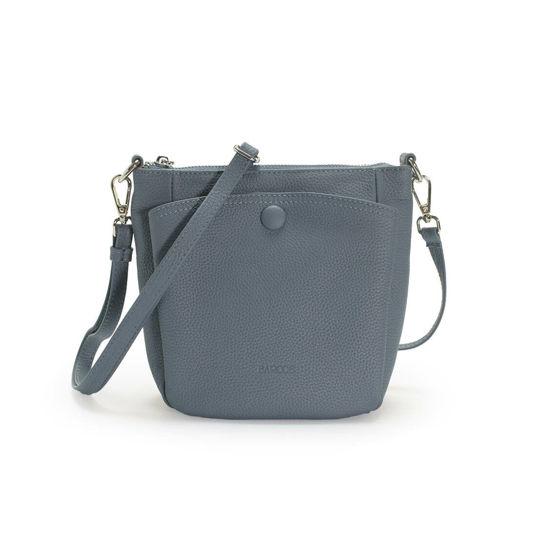 スクエア型シュリンクレザーショルダーバッグ