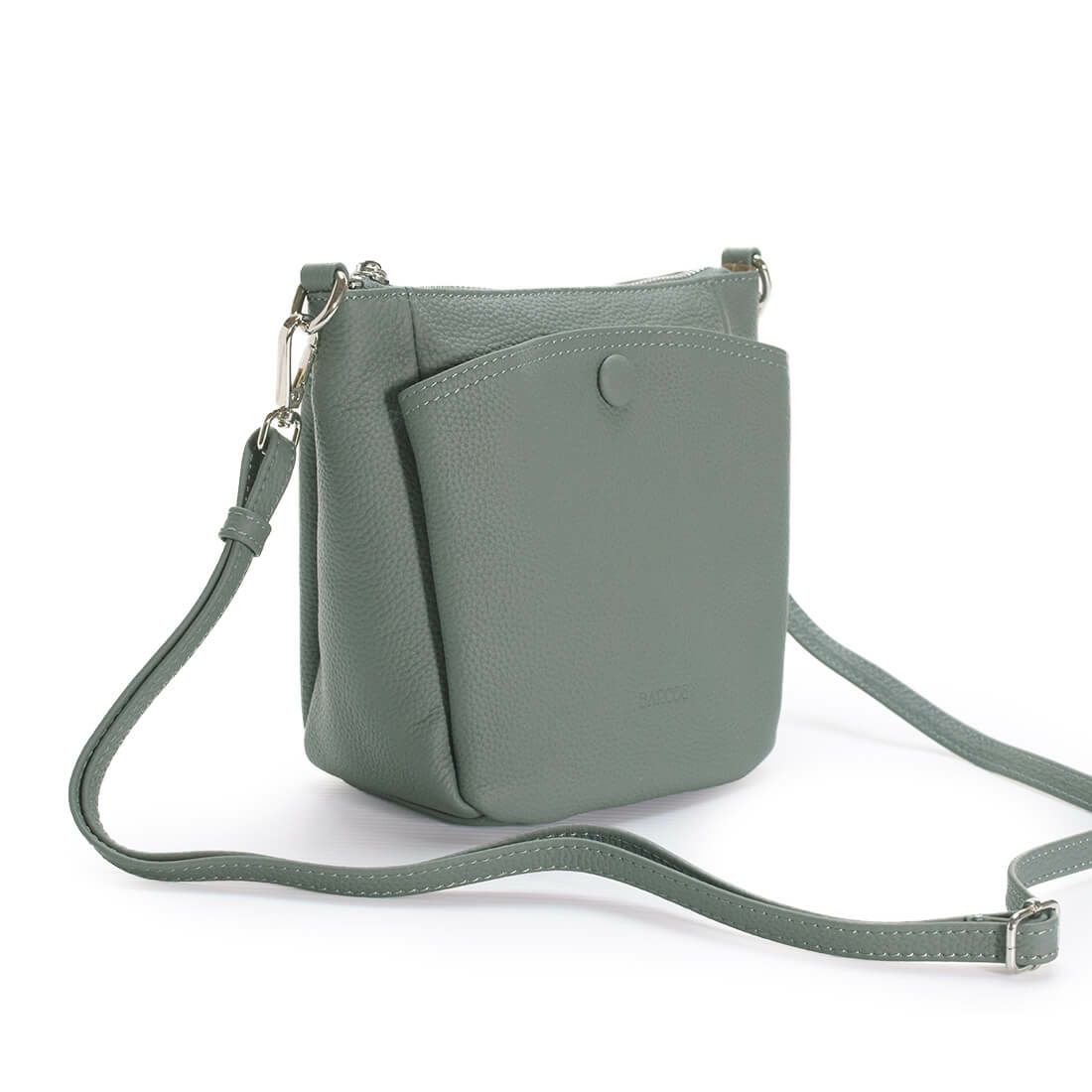 スクエア型シュリンクレザーショルダーバッグ