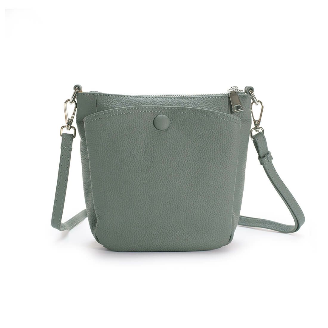 スクエア型シュリンクレザーショルダーバッグ