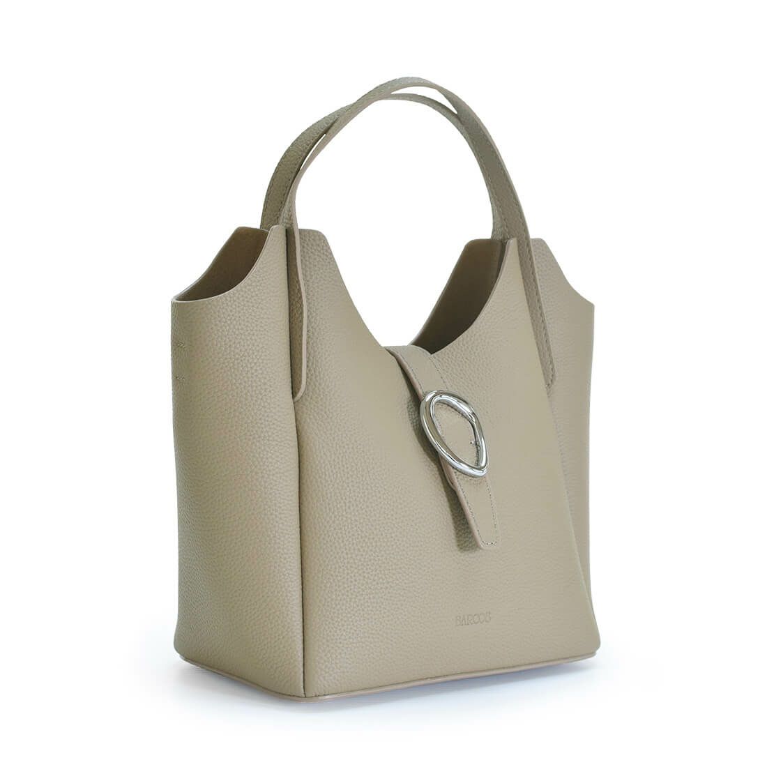 ポーチ付きシュリンクレザー2wayハンドバッグ