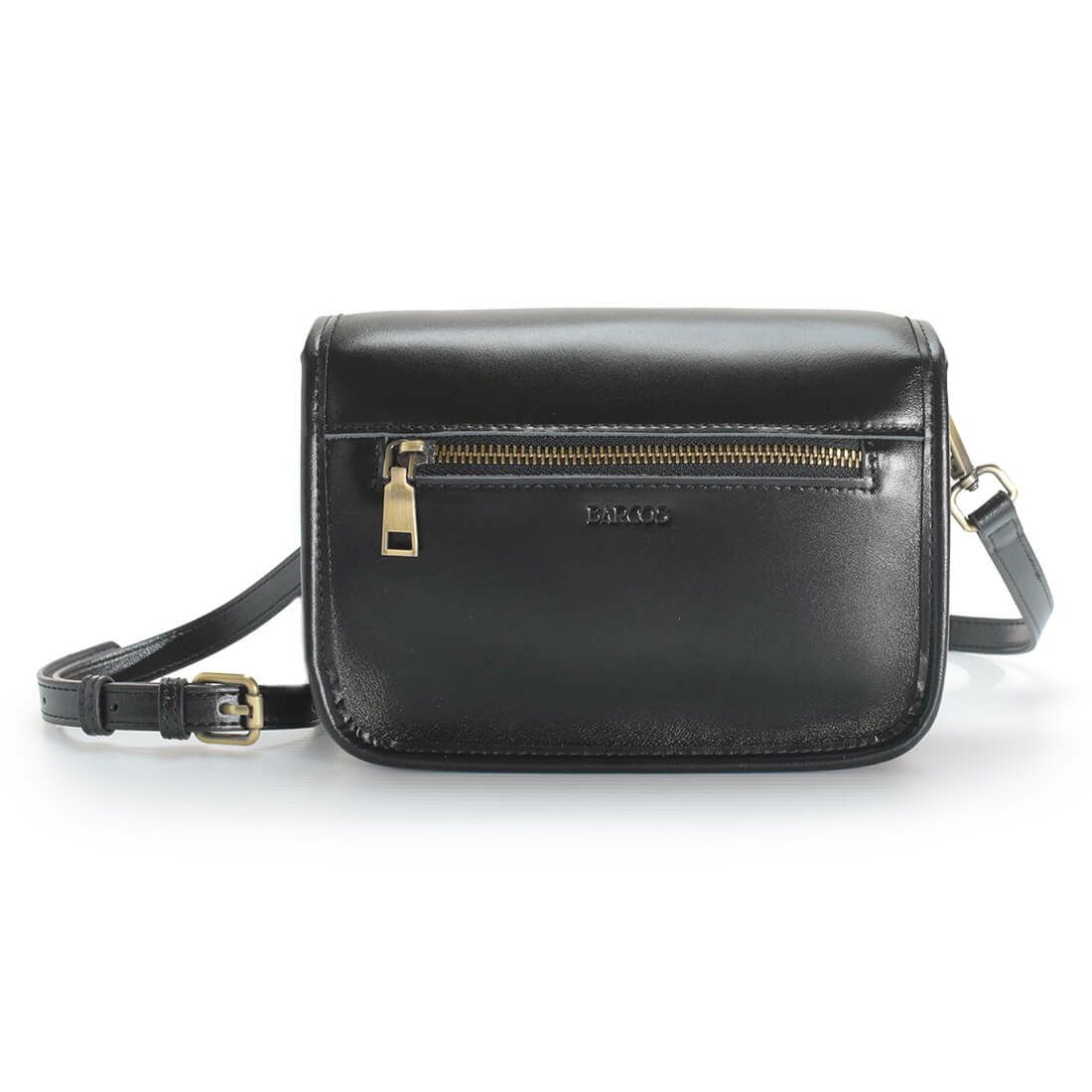 スクエア型シャイニングレザーショルダーバッグ