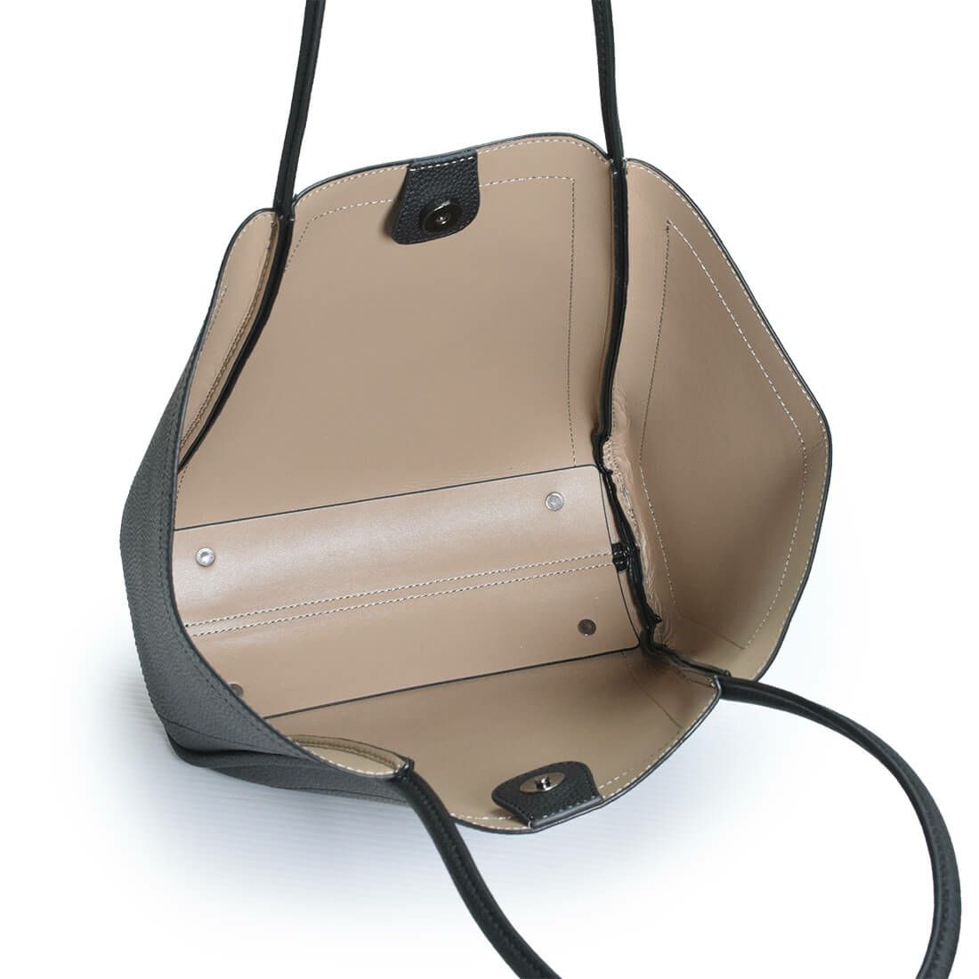 ポーチ付きシュリンクレザートートバッグ