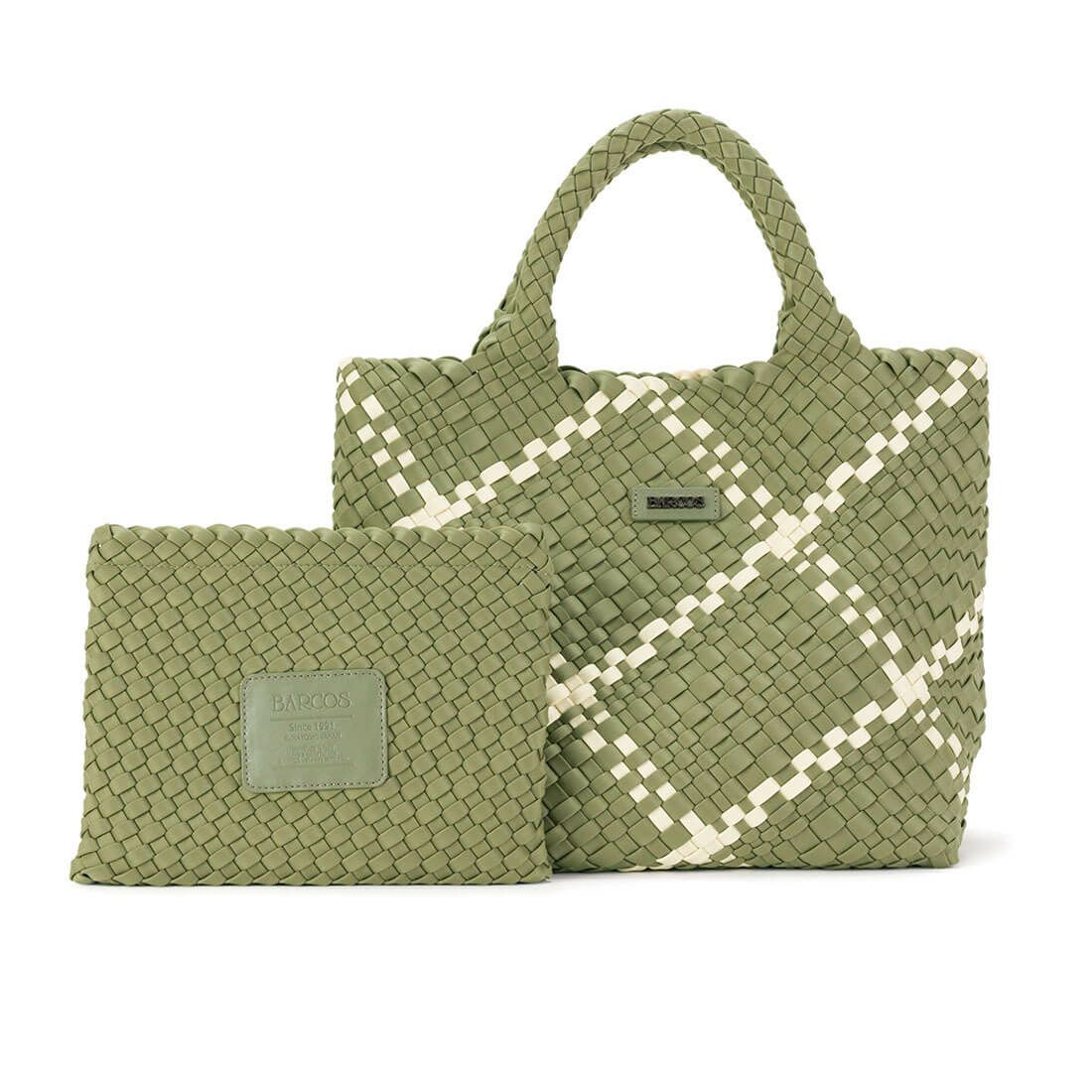 バイカラーメッシュハンドバッグ