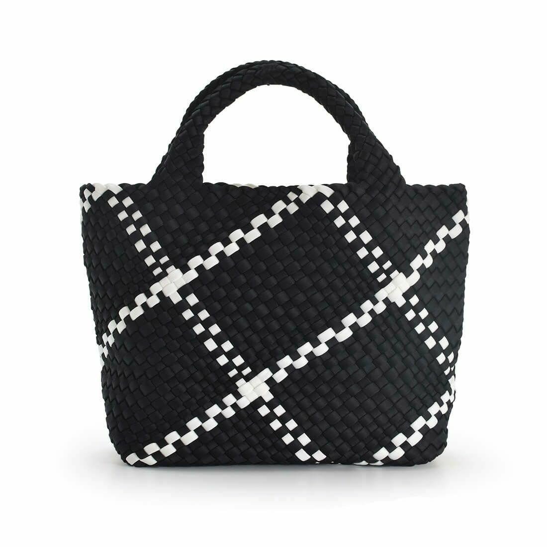 バイカラーメッシュハンドバッグ