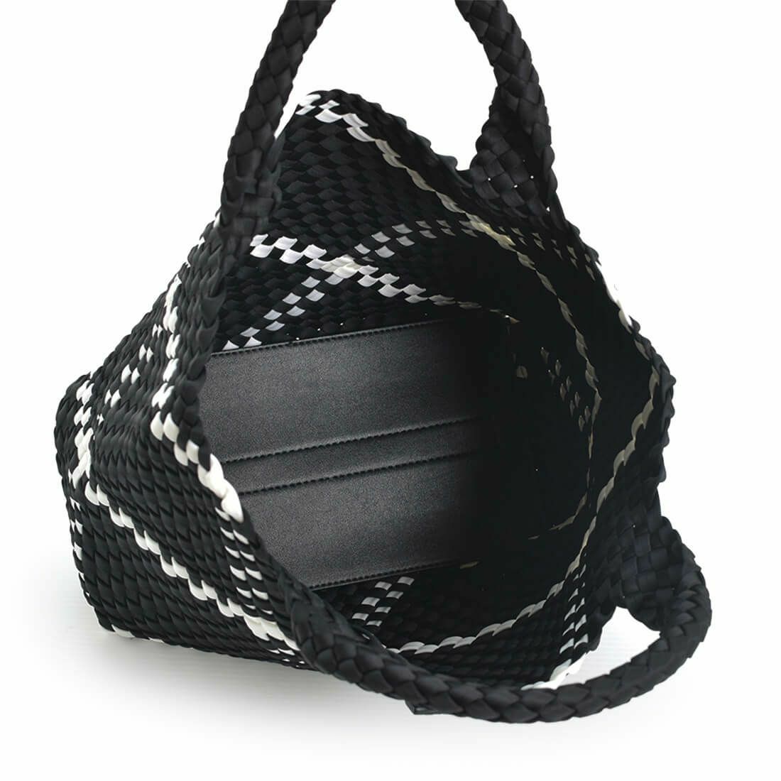 バイカラーメッシュハンドバッグ