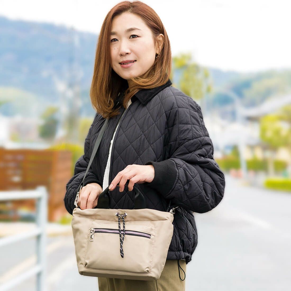 ポリエステル2way巾着バッグ