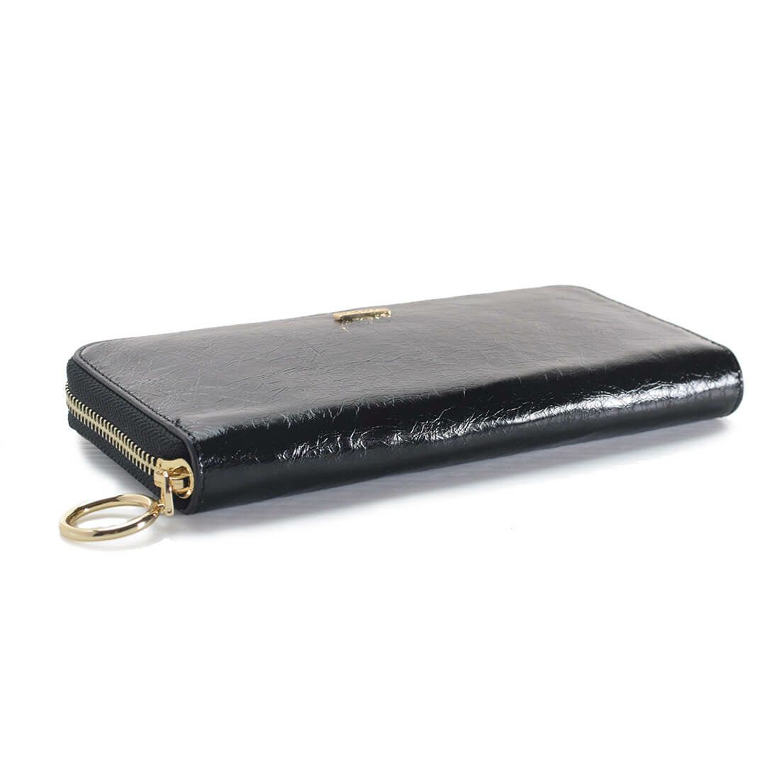 しわパテントレザーラウンド型財布