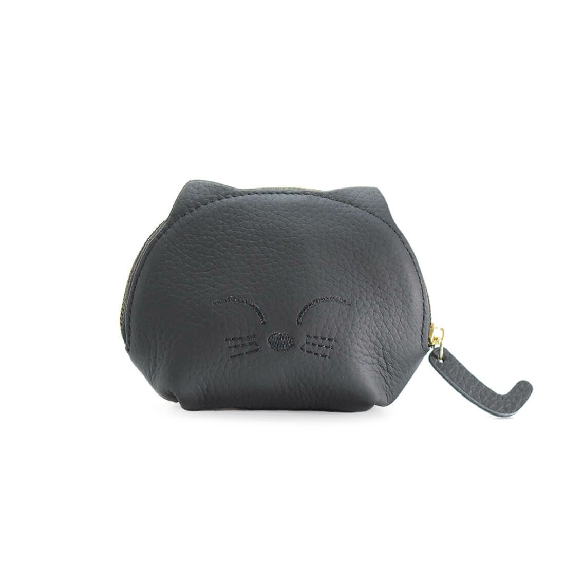 ネコモチーフレザーポーチ