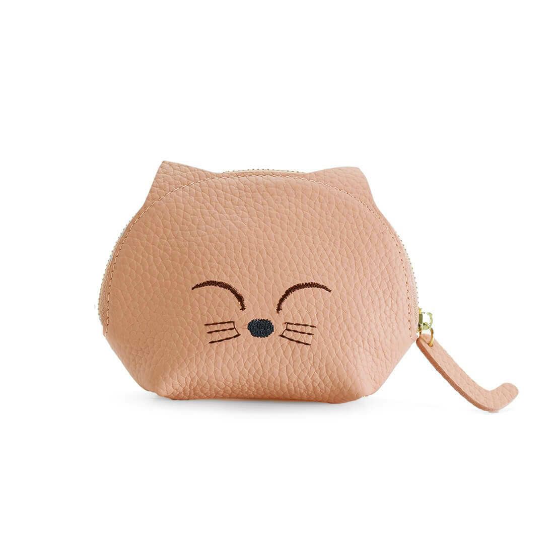 ネコモチーフレザーポーチ