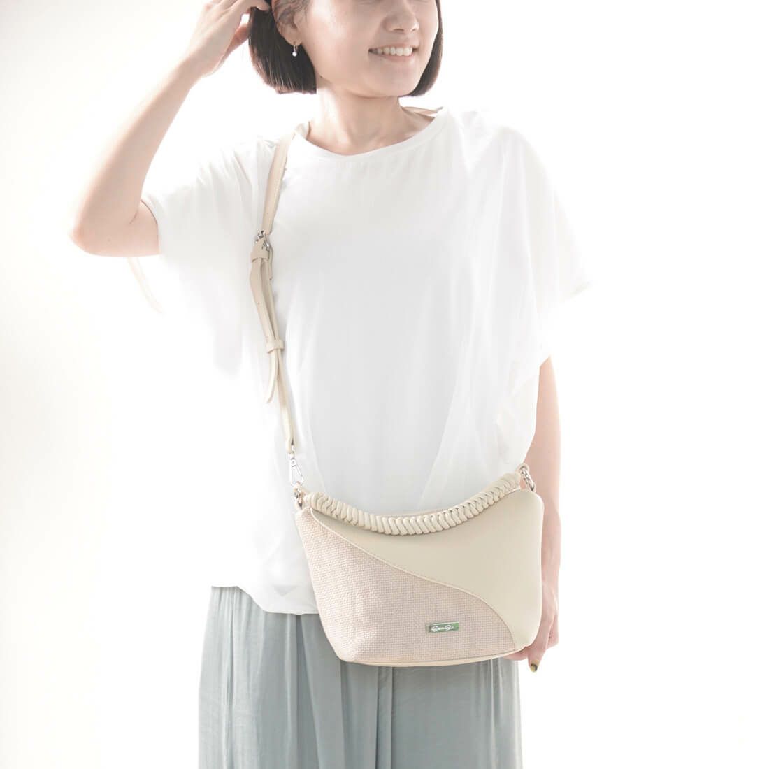 異素材ミックス2wayバッグ