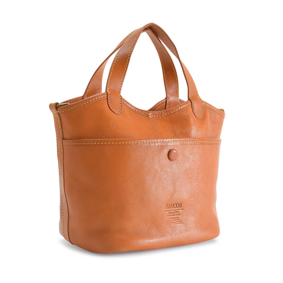 ツヤ有りレザー変形ハンドバッグ