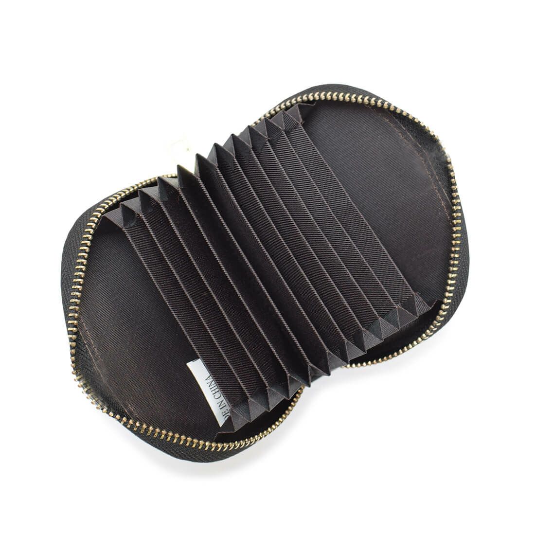 パンダモチーフ蛇腹式シュリンクレザーカード入れ