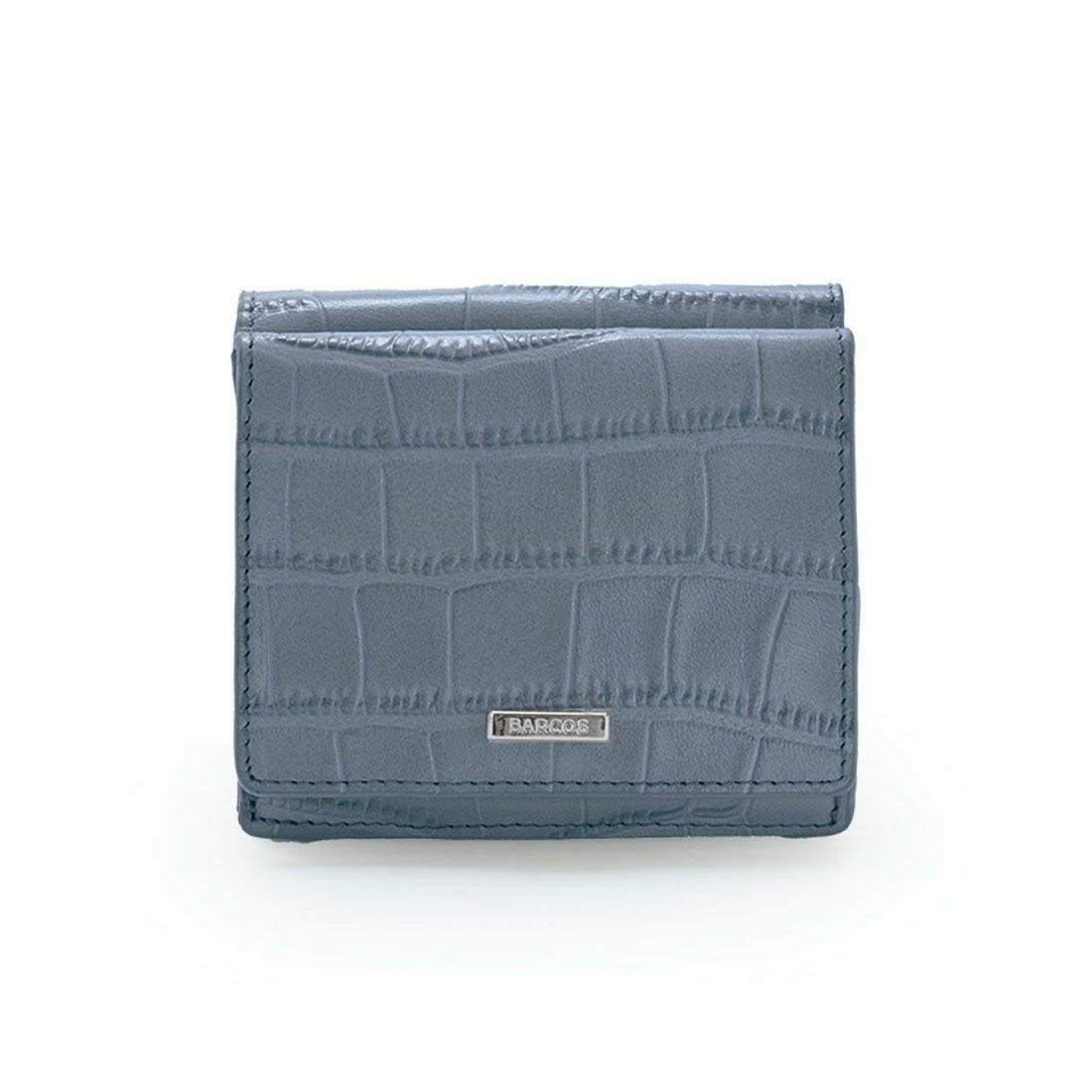 マットレザークロコダイル型押し折財布