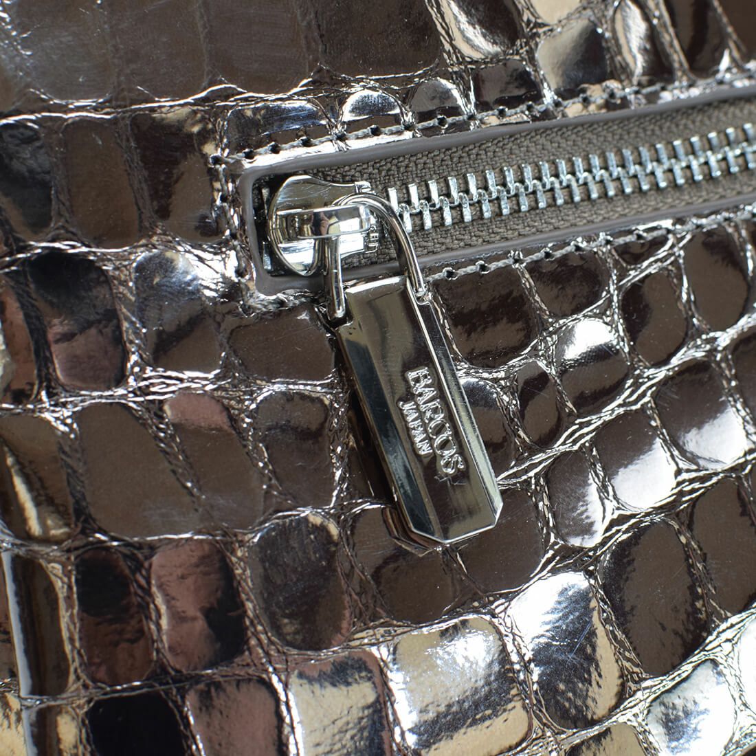 シャイニングレザークロコダイル型押し2wayハンドバッグ
