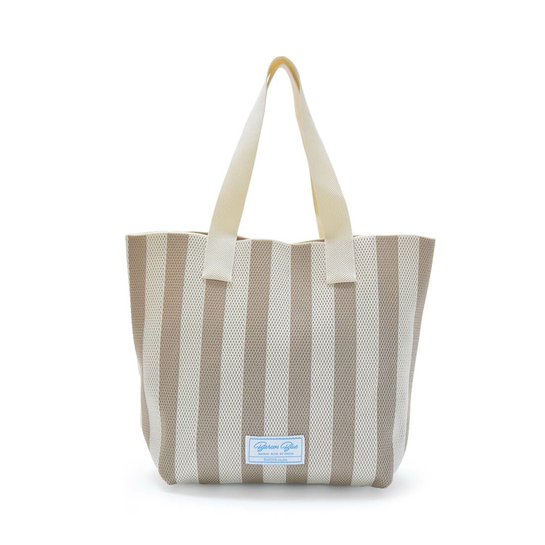 ストライプ柄軽量トートバッグ