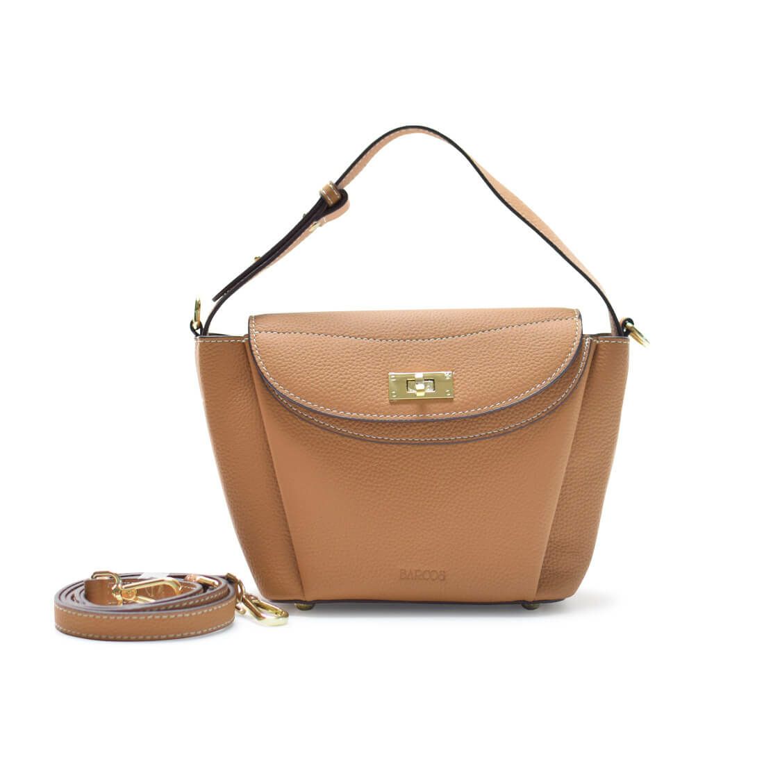 ステッチデザインレザースクエアバッグ