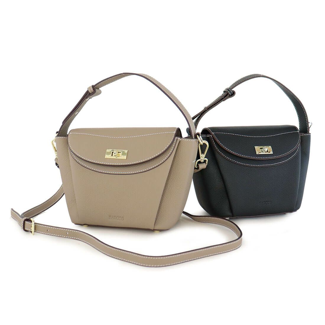 ステッチデザインレザースクエアバッグ