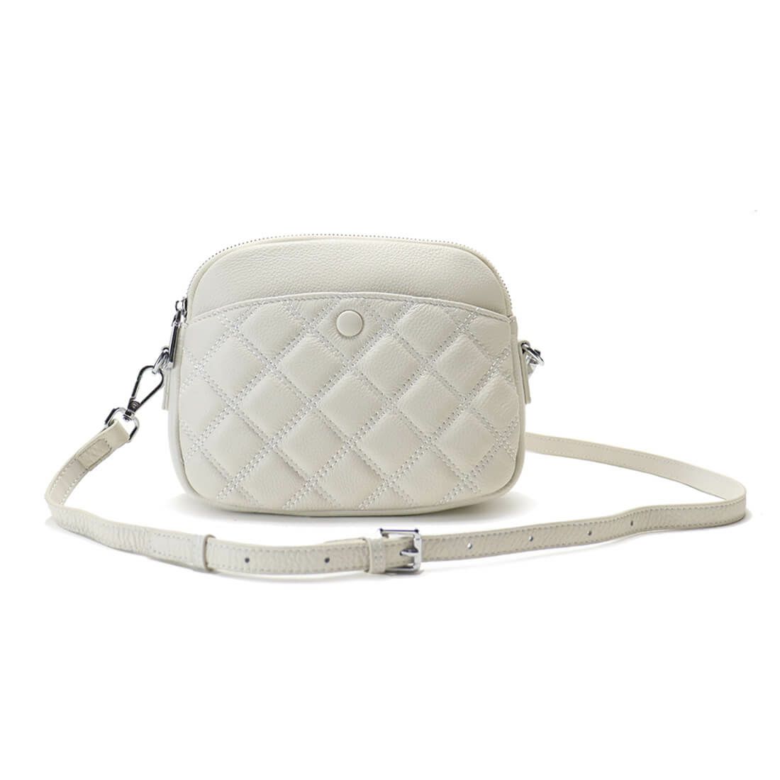 キルティングレザーラウンドポシェット