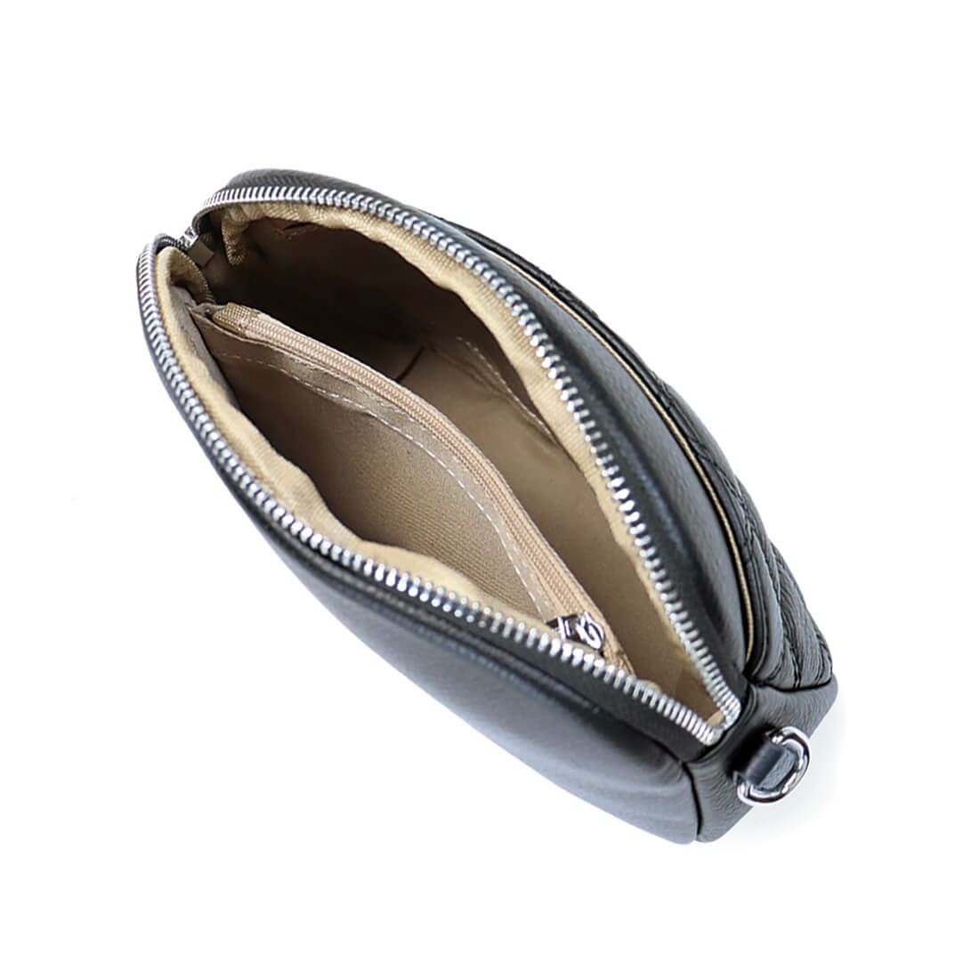 キルティングレザーラウンドポシェット