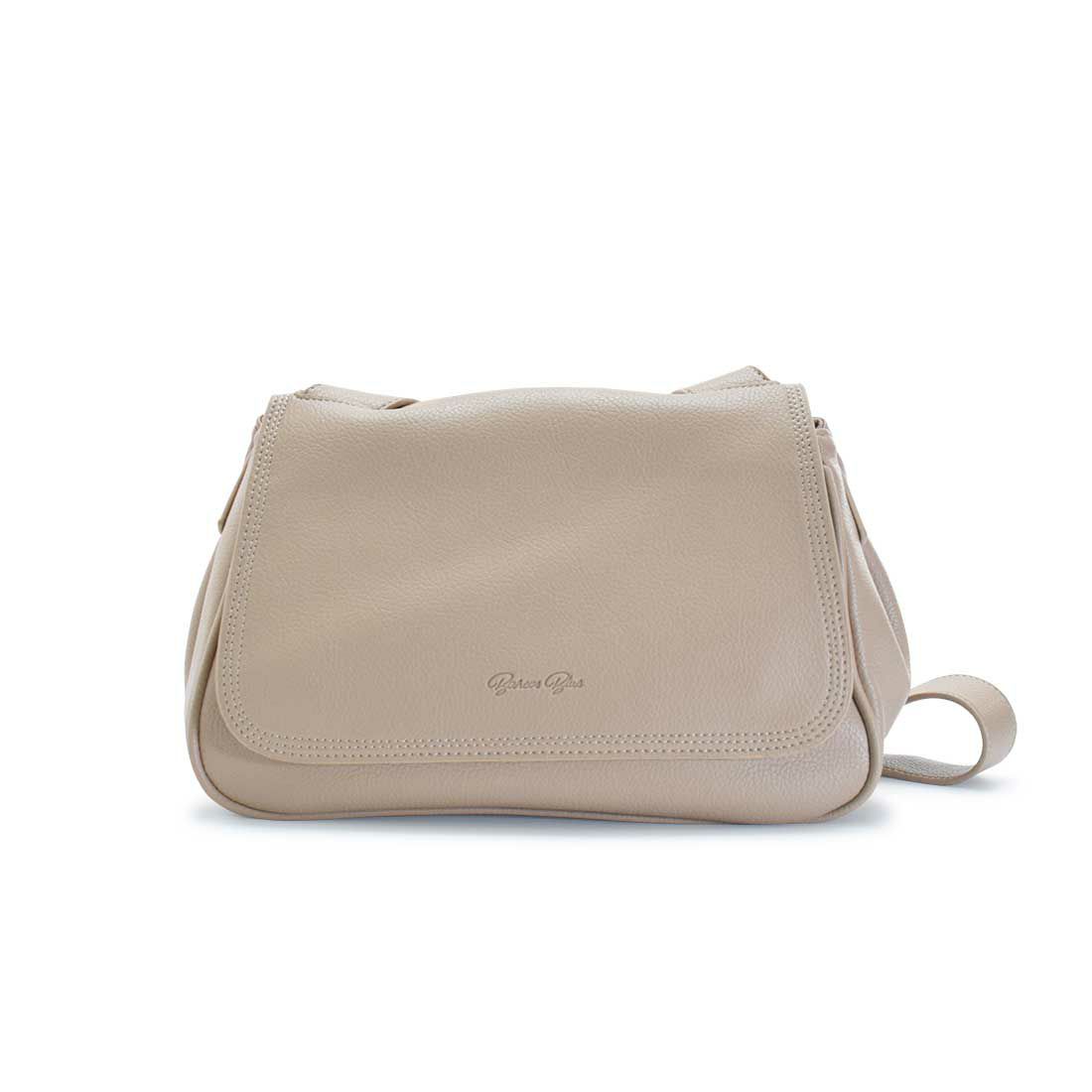 シュリンクレザー調台形バッグ