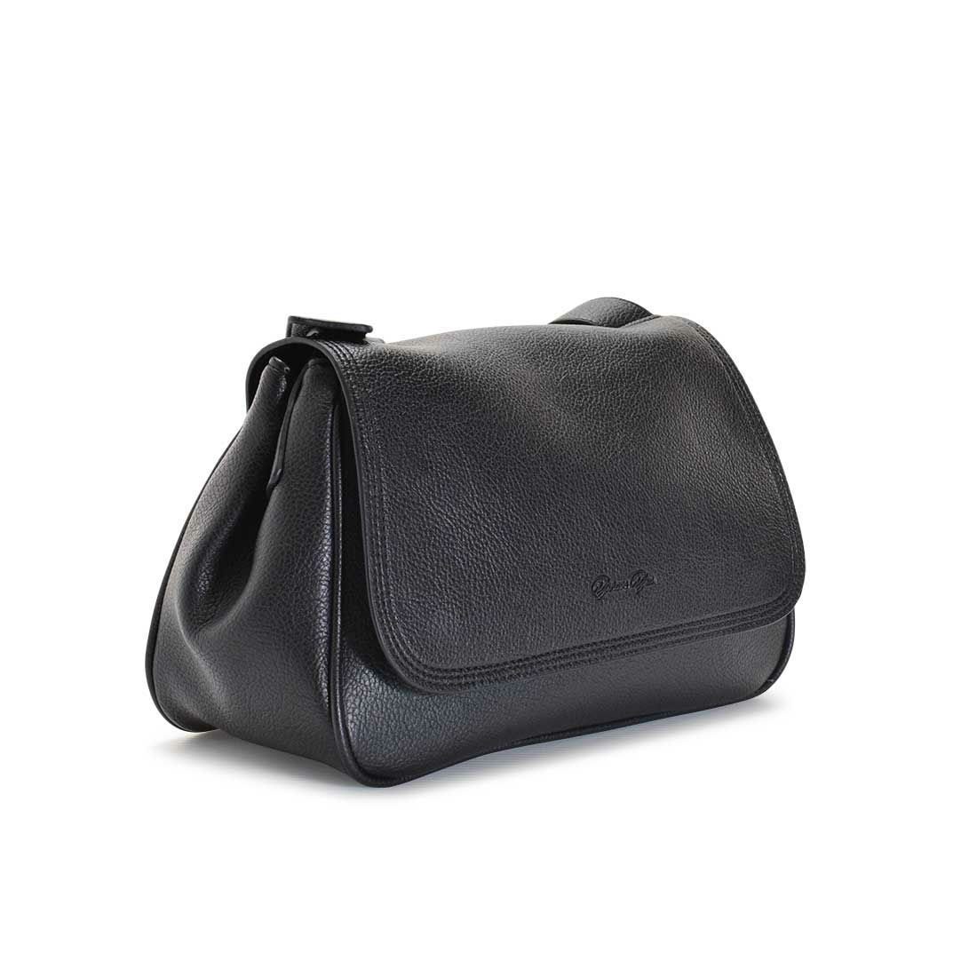 シュリンクレザー調台形バッグ