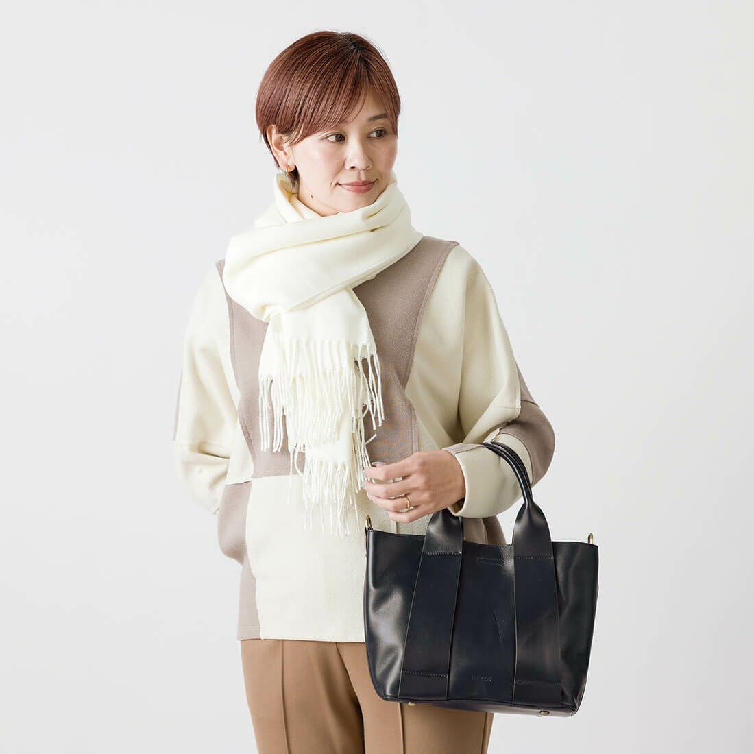 ハンドルデザイン2wayレザーバッグ