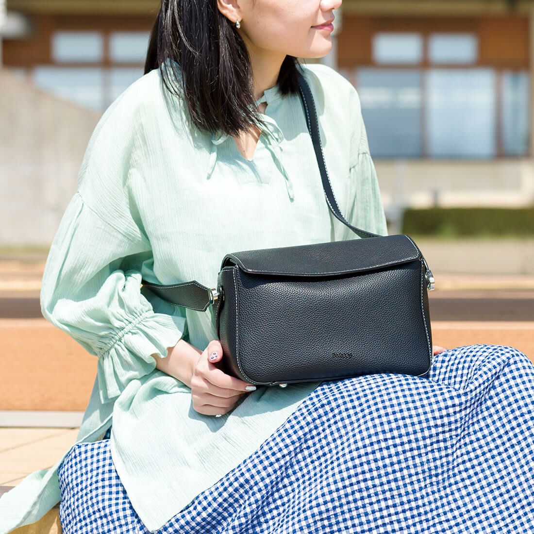 ステッチデザイン2wayショルダーバッグ