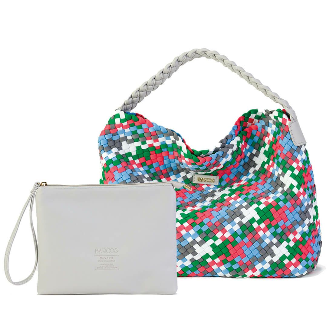 ポーチ付き5色メッシュ1本手トートバッグ