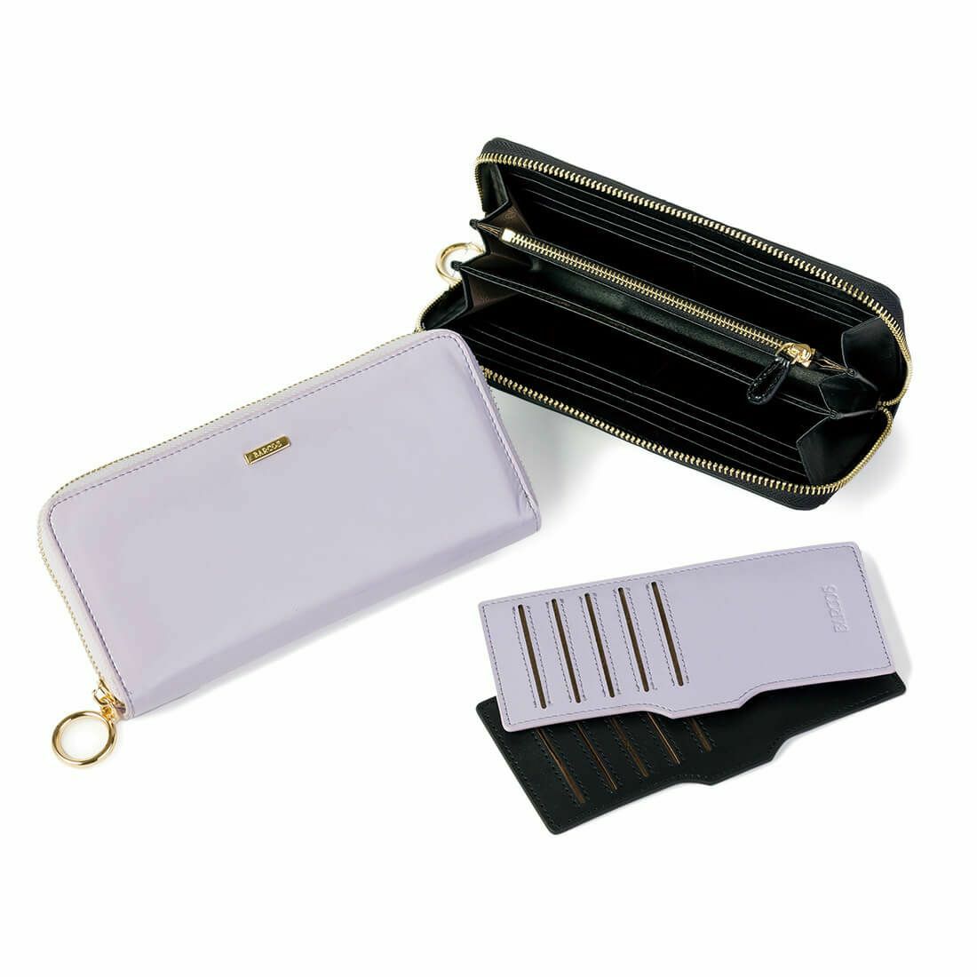 パテントレザーラウンド型長財布